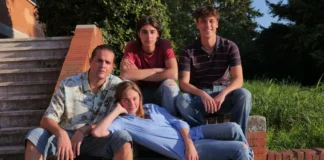 Stella Wendick, Giacomo Covi, Pietro Giustolisi e Samuel Volturno nel film Un anno di scuola.