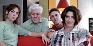 In foto i protagonisti del film di Pedro Almodóvar Amarga Navidad.