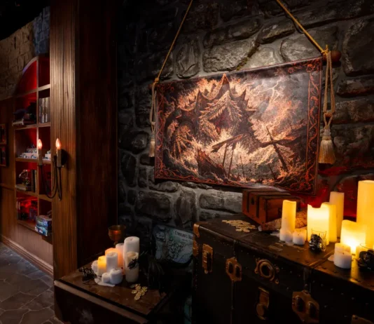 Una foto del set del gioco di ruolo Dungeon Masters.