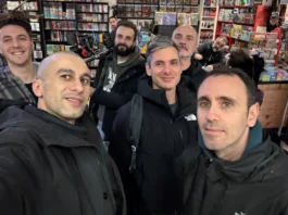 In foto alcuni famosi Zerocalcare e alcuni fumettisti italiani.