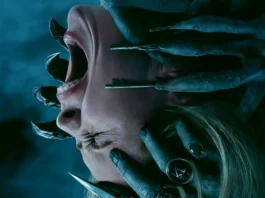 Amelia Eve nel poster dell'horror Insidious: Fuori dall'Altrove.