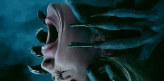 Amelia Eve nel poster dell'horror Insidious: Fuori dall'Altrove.