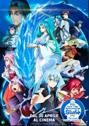 Il poster del film That Time I Got Reincarnated as a Slime Il Film: Le Lacrime del Mare Azzurro.