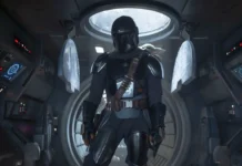 In foto il Mandaloriano nel film Star Wars: The Mandalorian and Grogu.