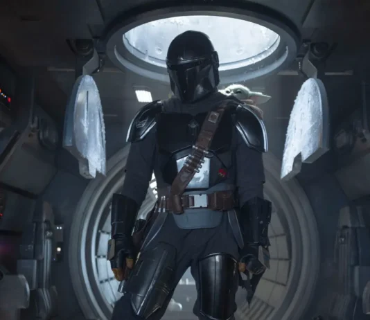 In foto il Mandaloriano nel film Star Wars: The Mandalorian and Grogu.