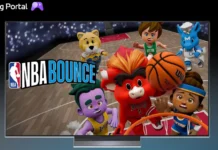In foto i giocatori di basket dell'arcade NBA Bounce.