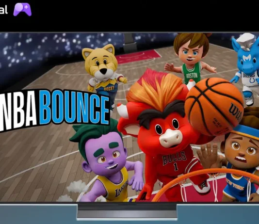 In foto i giocatori di basket dell'arcade NBA Bounce.