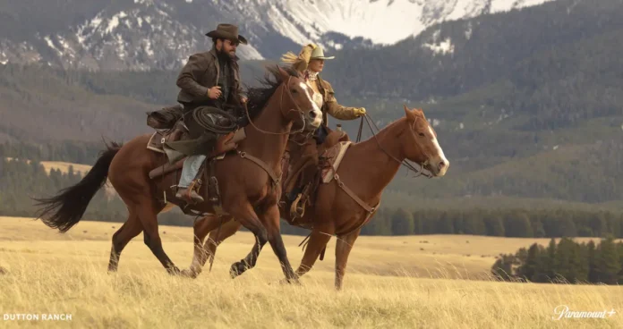 Una scena dalla serie Paramount+ Dutton Ranch..