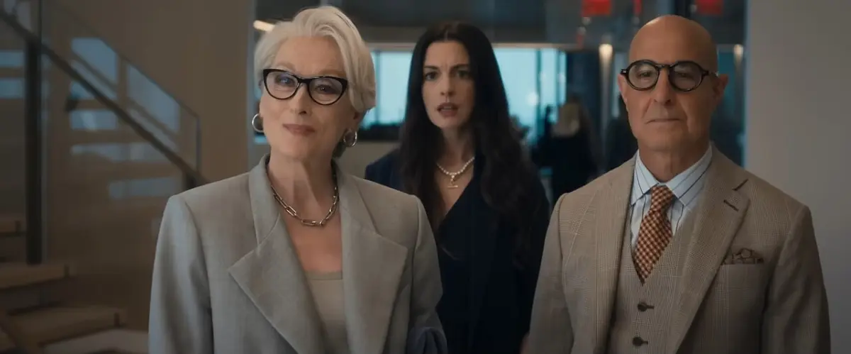 Meryl Streep, Anne Hathaway e Stanley Tucci nel film Il Diavolo Veste Prada 2.