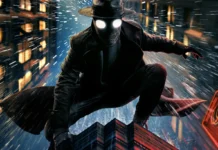 Il personaggio di Spider-Noir nel poster ufficiale.