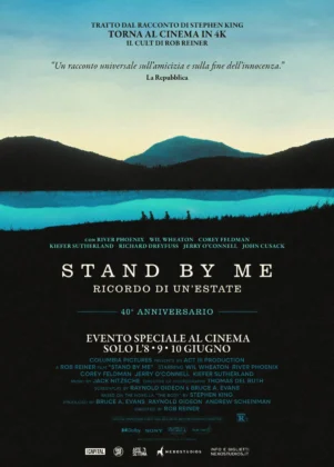 Il poster del ritorno al cinema in 4K del film Stand by Me.