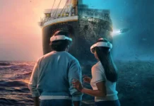 La key-art dell'evento in realtà virtuale Titanic: un viaggio nel tempo.