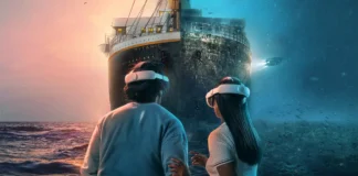 La key-art dell'evento in realtà virtuale Titanic: un viaggio nel tempo.
