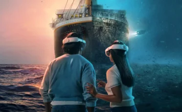La key-art dell'evento in realtà virtuale Titanic: un viaggio nel tempo.