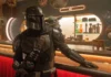 Pedro Pascal e Grogu nel film Star Wars: The Mandalorian and Grogu.