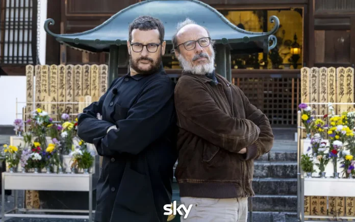Costantino della Gherardesca e Guido Meda nella puntata finale di Pechino Express 2026.