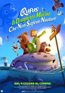 Il poster del film Rufus,il draghetto marino che non sapeva nuotare.