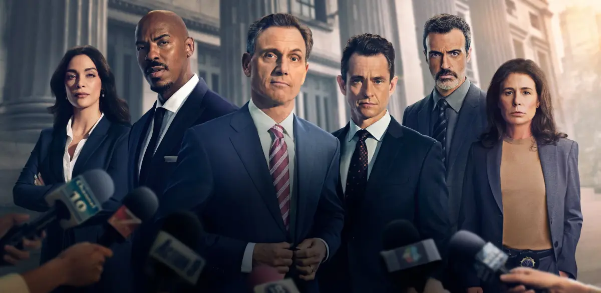 La key-art della serie Law & Order: i due volti della giustizia.