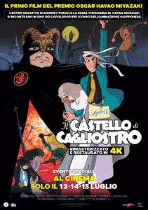 Il poster dell'edizione in 4K dell'anime Lupin III - Il castello di Cagliostro.