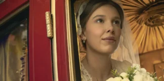 Millie Bobby Brown nel film Enola Holmes 3.