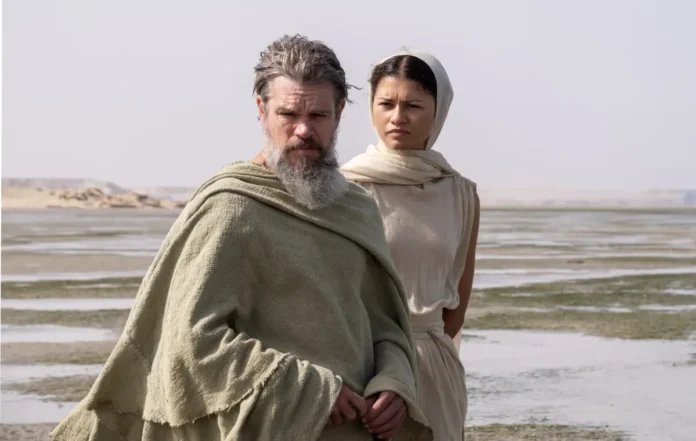 Odissea Matt Damon e Zendaya nel film Odissea.
