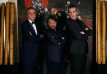 C. De Sica, Lillo Petrolo e P.Calabresi nel film Spie per caso.