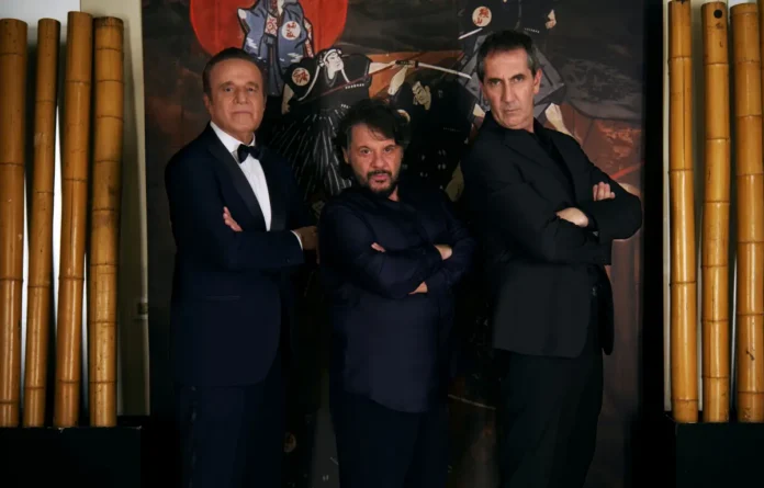 C. De Sica, Lillo Petrolo e P.Calabresi nel film Spie per caso.