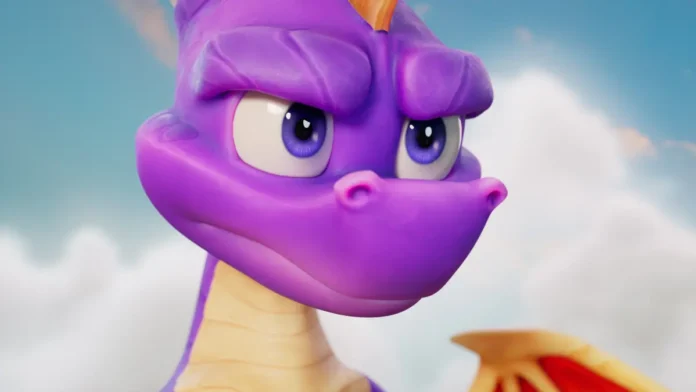 Spyro.realm.beyond.cover In foto il draghetto Spyro nel videogioco Spyro: A Realm Beyond.