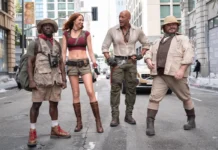 In foto i protagonisti del film Jumanji: Open World .