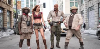 In foto i protagonisti del film Jumanji: Open World .