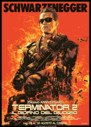 Il poster dell'edizione in 4K del film Terminator 2: il giorno del giudizio.
