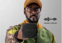 LG xboom Mini by will.i.am: lo speaker Bluetooth ultra-portatile arriva in Italia Il cantante will.i.am nella pubblicità dello speaker LG xboom Mini.