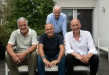 L’assurda storia della Gialappa’s Band: concluse le riprese del docufilm di Walter Veltroni Giorgio Gherarducci, Marco Santin, Carlo Taranto e Walter Veltroni.