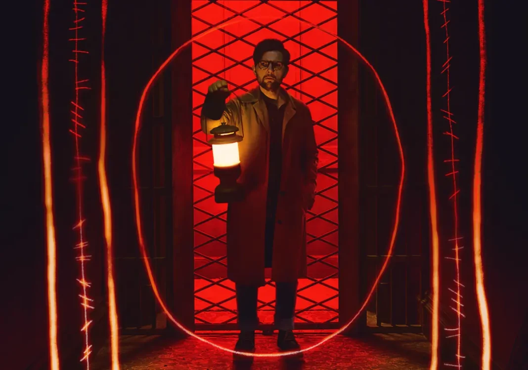 Adam Scott nel poster dell'horror Hokum.