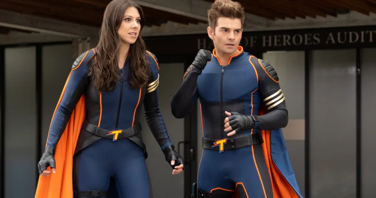 In foto i protagonisti del film Scontro tra Thunderman.