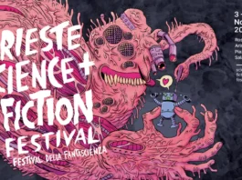 Il poster dell'edizione 2026 del Trieste Science+Fiction Festival con il disegno di Spugna.
