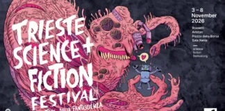 Il poster dell'edizione 2026 del Trieste Science+Fiction Festival con il disegno di Spugna.