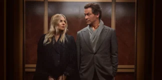 Domimic West e Sienna Miller nella serie Sky War – Il divorzio del secolo.