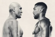 Il poster del match di boxe tra Tyson Fury e Anthony Joshua trasmesso su Netflix.