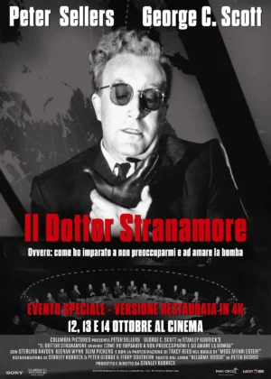 Il poster della versione 4K del film Il dottor Stranamore.