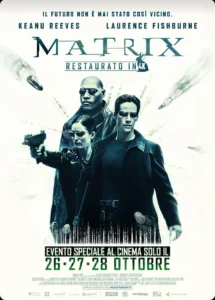 Il poster dell'edizione cinematografica in 4K del film Matrix.