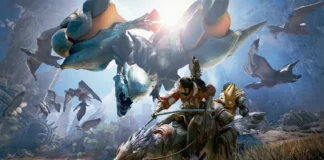 La key-art del videogioco Monster Hunter Wilds: Ascendance.