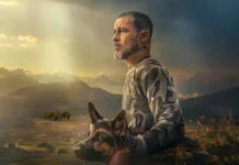 Heart of the Beast, la recensione: un legame indissolubile nel cuore della natura selvaggia Brad Pitt e il cane Odino nella key-art del film Heart of the Beast.