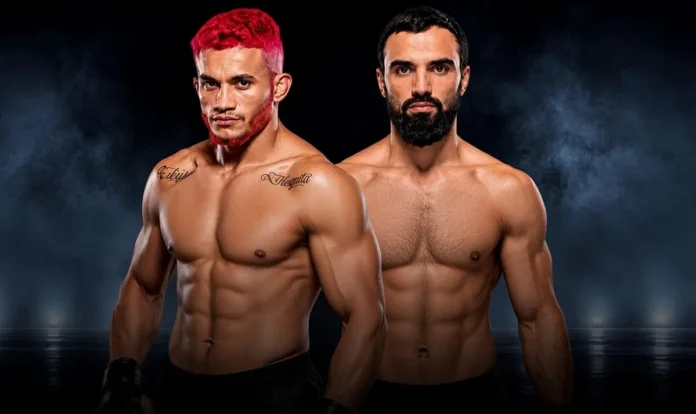 In foto i lottatori di MMA Khusein Askhabov e Reinaldo Ekson Oliveira.