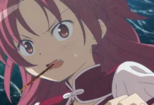Una scena dall'anime Puella Magi Madoka Magica.
